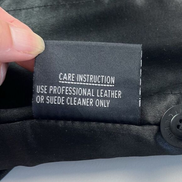 Vintage Nicole Miller Leather Long Line Jacket XL Black Grunge Mob Wife goth - Picture 13 of 13